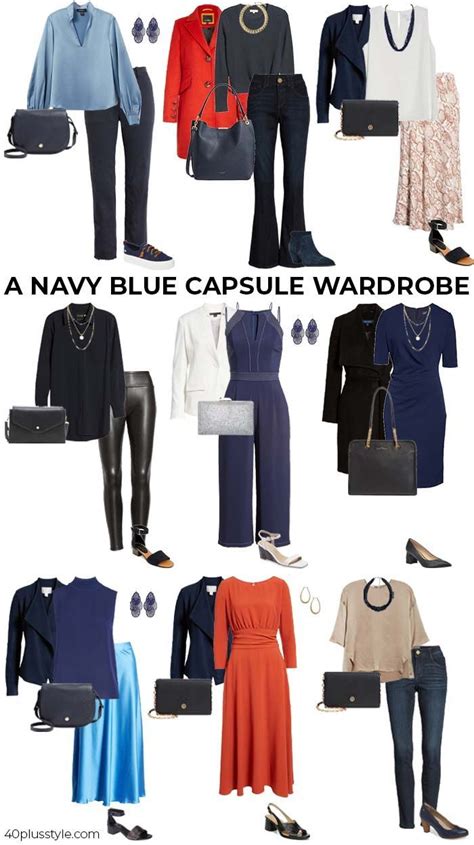 navy blue capsule wardrobe.